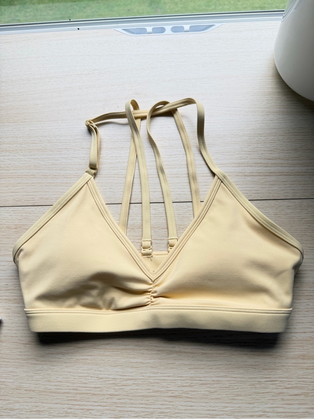 Size Small- NWOT Light Yellow Sport Bra Top